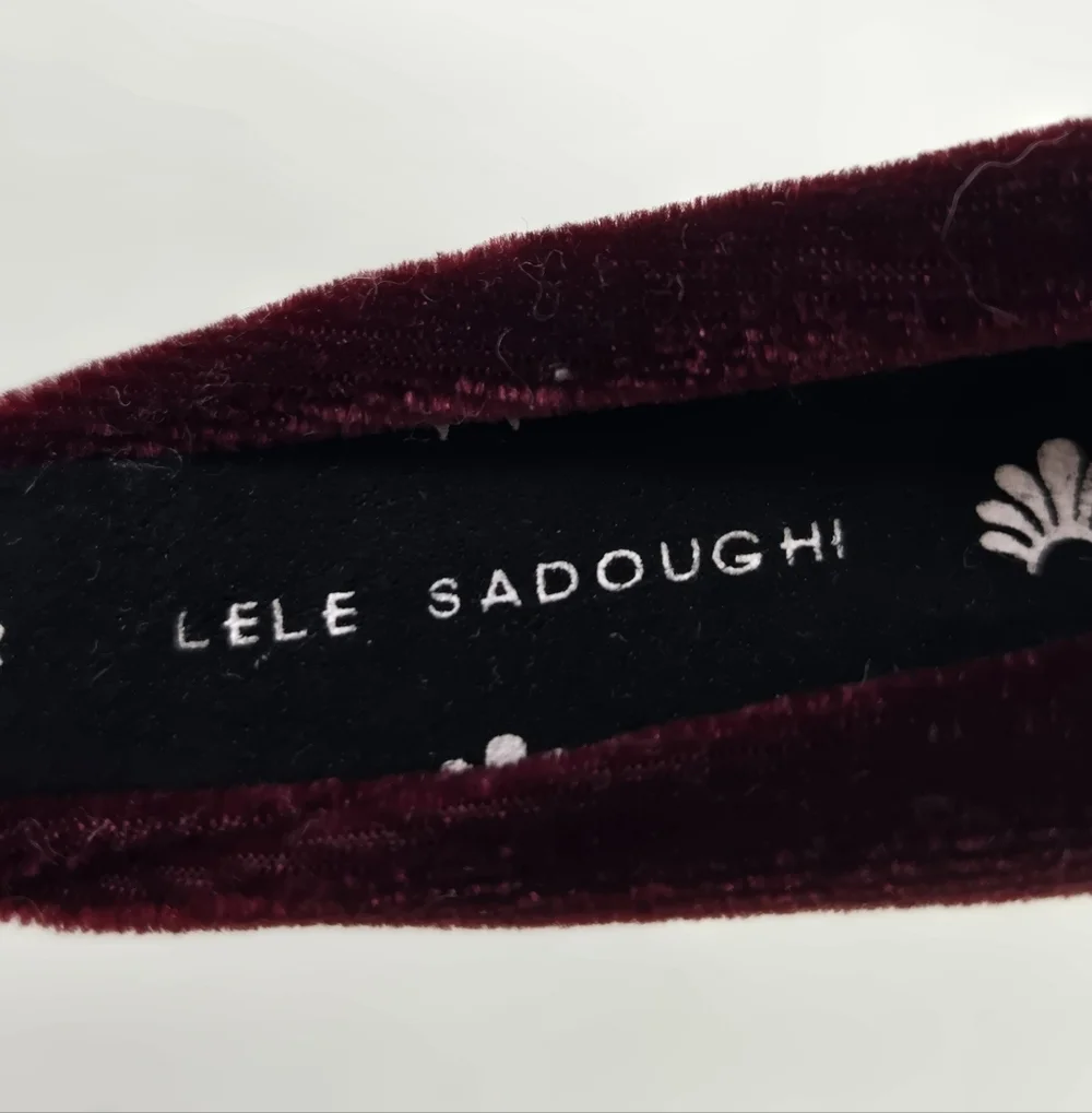 LELE SADOUGHI MAROON OXBLOOD VELVET HEADBAND TOP KNOT HAIR ACCESSORY WOMEN OS
